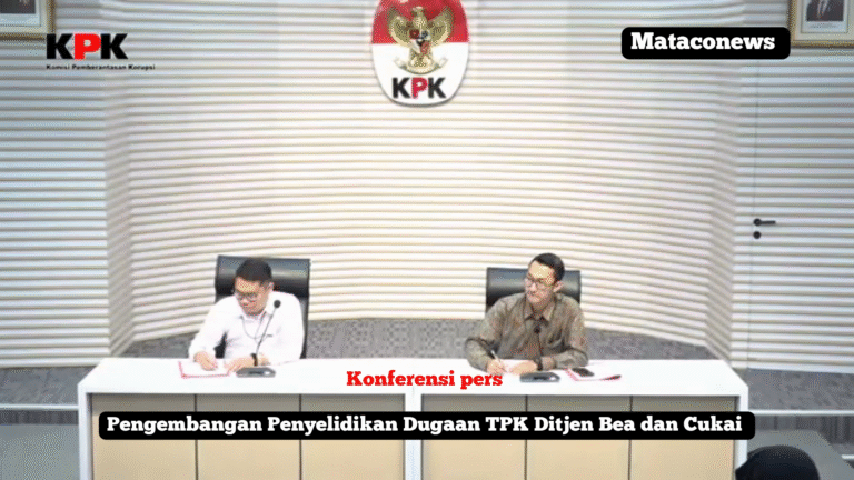 Deputi Penindakan KPK Rahayu memimpin konferensi pers terkait korupsi importasi Bea Cukai di Jakarta, 27 Februari 2026.