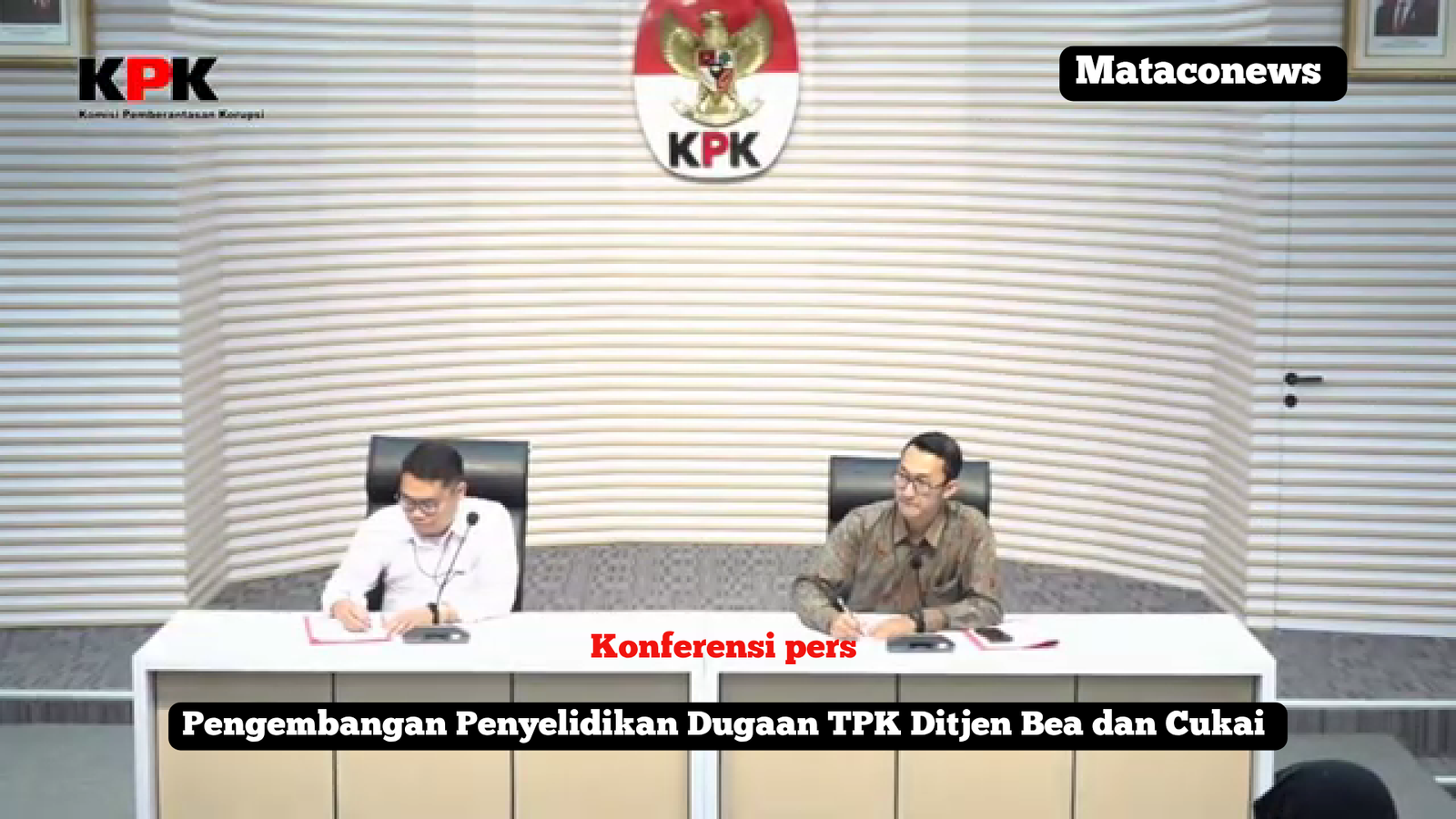 Deputi Penindakan KPK Rahayu memimpin konferensi pers terkait korupsi importasi Bea Cukai di Jakarta, 27 Februari 2026.