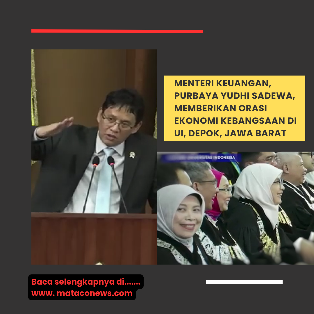 Menteri Keuangan Purbaya Yudhi Sadewa berorasi di acara wisuda Universitas Indonesia Depok 2026".