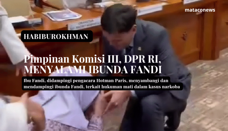 Anggota DPR RI, yang juga pimpinan Komisi III, kang Habib, menyalami ibunda Fandi, tersangka kasus narkoba