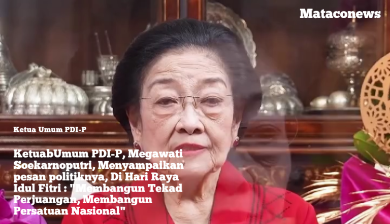 Ketum PDI-P, Megawati Soekarnoputri, memberikan pesan politik di Hari Raya Iedul y
