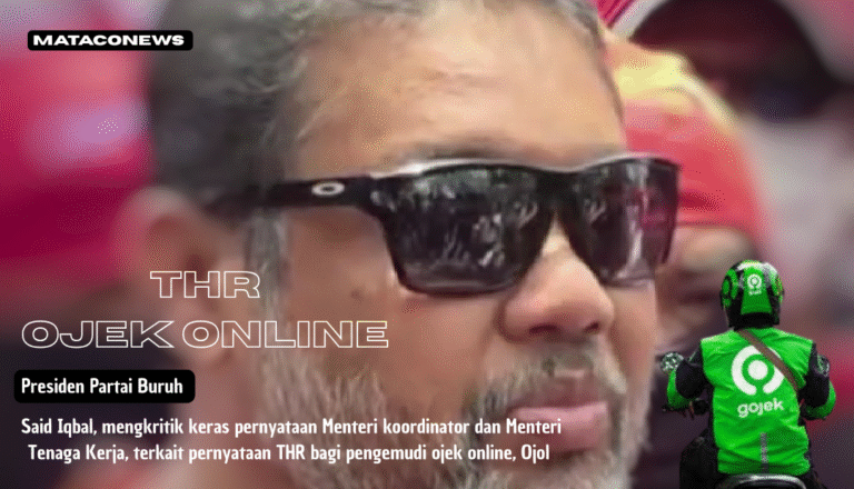 Presiden Partai Buruh, Sa'id Iqbal, mengkritik keras pernyataan pejabat negara terkait THR OJOL