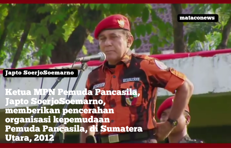 Ketua MPN Pemuda Pancasila, Japto SoerjoSoemarno, memberikan pencerahan ke organisasian Pemuda Pancasila, di Sumut