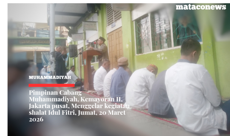 Pimpinan Cabang Muhammadiyah, Kemayoran II Jakarta pusat, menggelar kegiatan shalat Idul Fitri