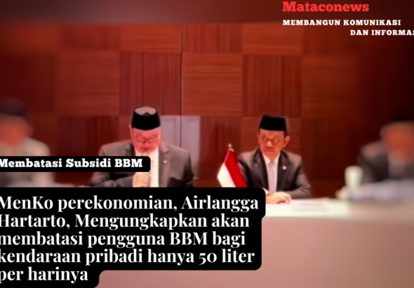 MenKo perekonomian Airlangga Hartarto, memberikan penjelasan secara resmi terkait pengaturan pendistribusian BBM
