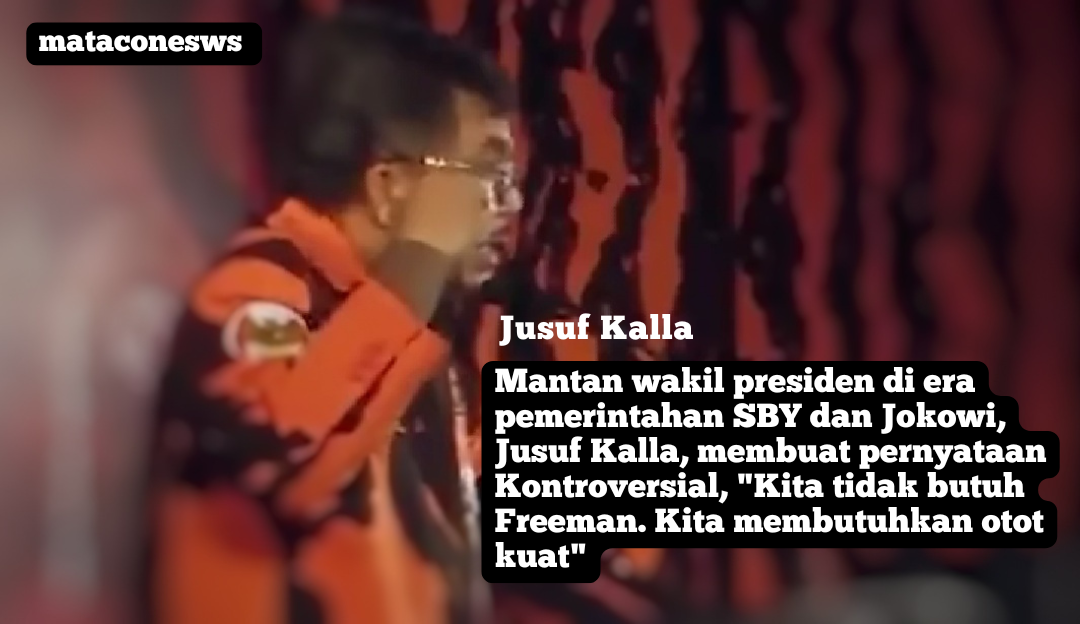 Mantan wakil presiden, Jusuf Kalla, memberikan orasi politik kebangsaan di ormas pemuda Pancasila