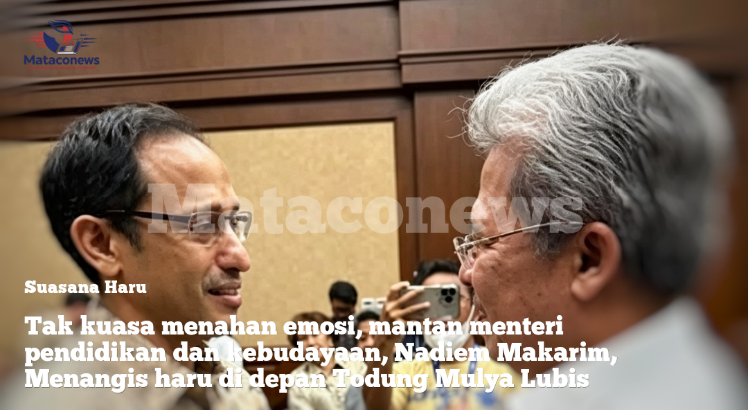 Mantan Menteri pendidikan dan kebudayaan, Nadiem Makarim, mengekpresikan emosionalitasnya kepada Todung Mulya Lubis