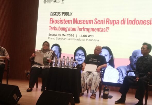 Para narasumber Diskusi Publik "Ekosistem Museum Seni Rupa Indonesia" di Gallery Nasional