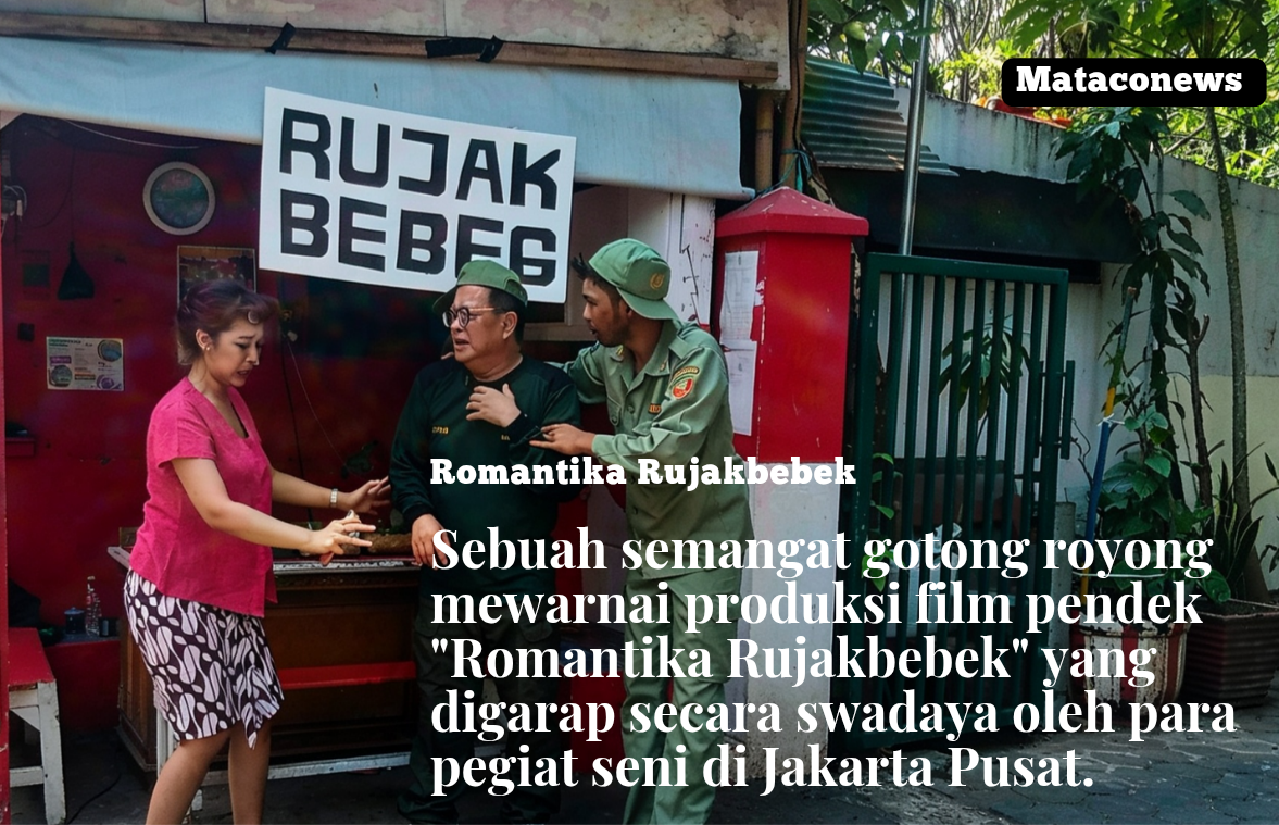 Proses pengambilan gambar (syuting) film pendek Romantika Rujakbebek, di Jakarta