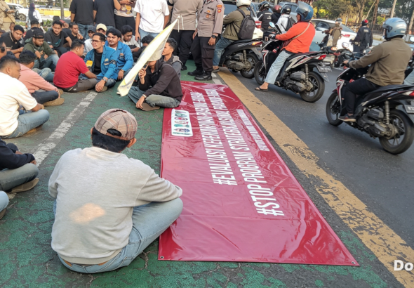 Aliansi Mahasiswa, demo Disekitaran kantor Badan Gizi Nasional, Jakarta pusat